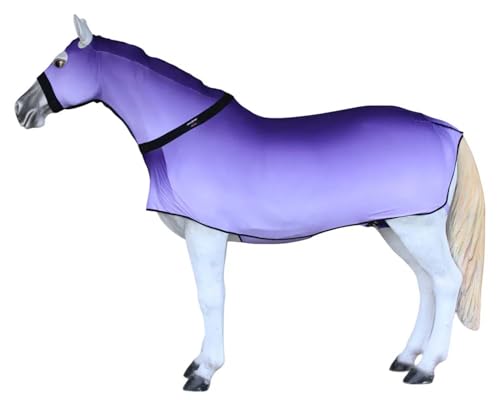 Image of Medium Challenger Horse Comfort Stretch Sleazy Full Body Sheet with Neck - 4-Way Stretch Spandex Hood, Seamless Face Design - Purple Ombre 521MW15