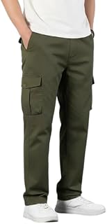 Mens Cotton Cargo Pants | Casual Trousers for Men | Drawstring Waist Pant | Comfortable Lower for Men Price In India