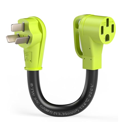 FGIEU 6AWG 50A 1.6FT 4 Prong to 3 Prong Dryer/Oven/Stove Plug Adapter Converter with Grip Handle NEMA 10-50P to 14-50R STW 3/C Heavy-Duty Cable | 125/250V - NOT FIT EV