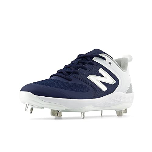 New Balance Women's Fresh Foam X Velo V3 Metal Softball Shoe, Navy/White, 7.5 Medium US