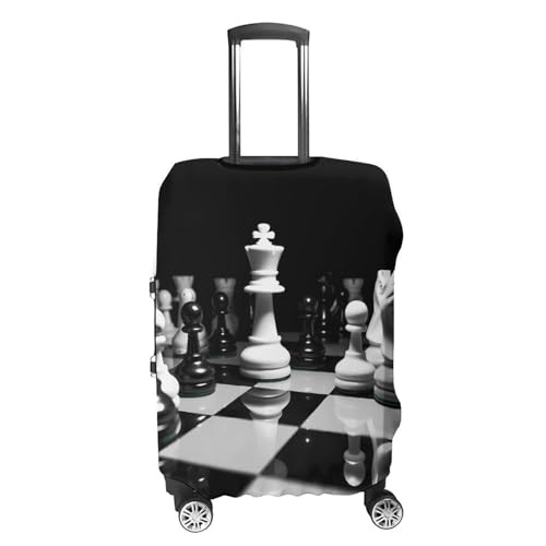Black And White Chess Luggage Cover, Washable Elastic Suitcase Cover Protector Fit 18-32 Inch Luggage4