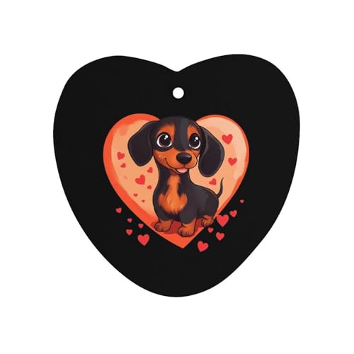 Dachshund Heart Love Car Air Freshener Hanging Aromatherapy Tablets for Car Accessories Love form