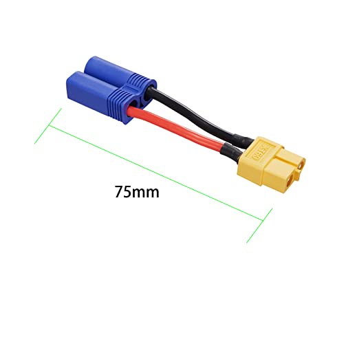 ec5 male to xt60 female connector adapter 4pcs xt60-ec5 extension cablerc battery adapter with 5cm 14awg silicone wire for lipo battery micro fpv drone