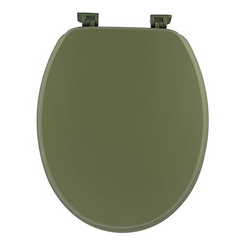 Tendance - Abattant WC MDF 18 Pouces Attaches Plastiques - Kaki Mat - Salle de Bain - Abattants Universel - Lunette de Toilette
