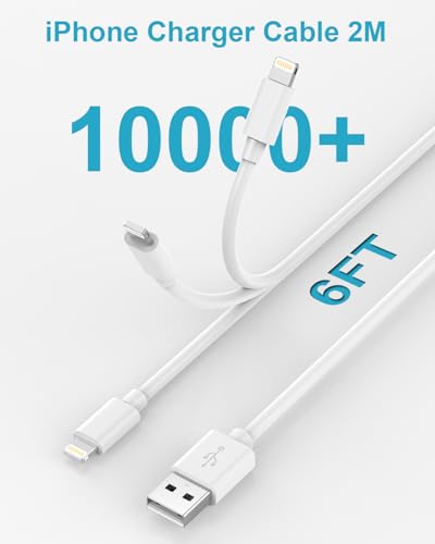 iPhone Ladekabel 2M mit Ladegerät 2Pack[MFi Zertifiziert], USB Ladegerät iPhone Netzteil USB Stecker Charger Adapter und Apple Ladekabel Lignting für iPhone 14 13 12 11 Pro Max XS XR 8 7 6 3