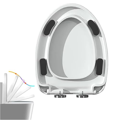Opiniones y reviews de Tapas de baño - solo los mejores. 46 Asientos de Inodoro, JASUVII Tapa del inodoro Reforzar y engrosar, cierre lento, Tapa WC Universal(V,blanco)