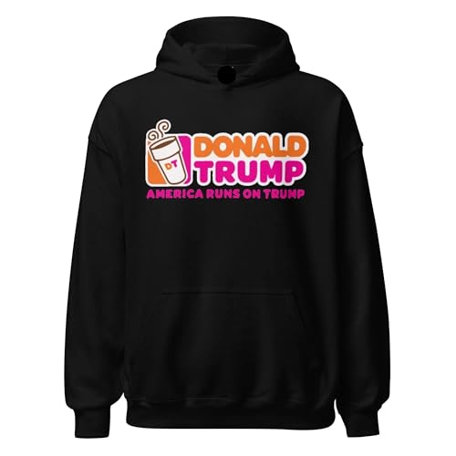 TOP KOALA TEE Trump Hoodie America Runs On Trump Midweight Blended Cotton Soft Pullover