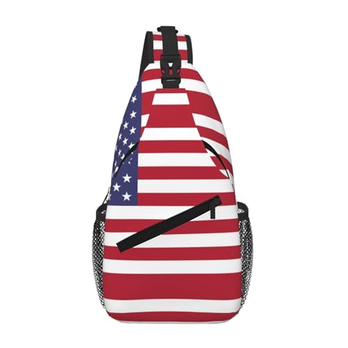 Sacoche diagonale homme drapeau USA protection téléphone et voyage