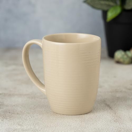 Image of Clay Craft Fine Ceramic Horizon Microwave Safe Coffee & Milk Mug, 360Ml, 1 Piece, Ivory, Mug for Coffee, Ideal for Gifting, Perfect for Home & Office