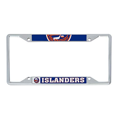 Desert Cactus New York Islanders NY Car Accessories NHL Team National Hockey League Metal License Plate Frame for Front or Rear of Car (Up Close)