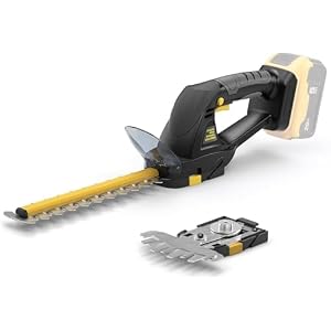 Cordless Hedge Trimmer (Tool Only), Compatible with DeWalt 20V MAX Battery, 2-in-1 Cordless Grass Shear 1500RPM, 3.3 lbs Handheld Shrub Clipper with Battery Protection, 8″ & 4.7″ Blades (Black)