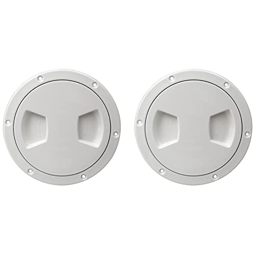 Bloepum 2X Screw Out Inspection Deck Plate Hatch Marine Boat Yacht Detachable Cover Abs-5 Inch
