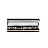Regal Displays Premium Black Velvet Bracelet Jewelry Gift Box with Premium Quality White Satin & Black Velvet lined inside the Ring box-Gift Box for Women Size – 8' x 2' x 1.13' Inches