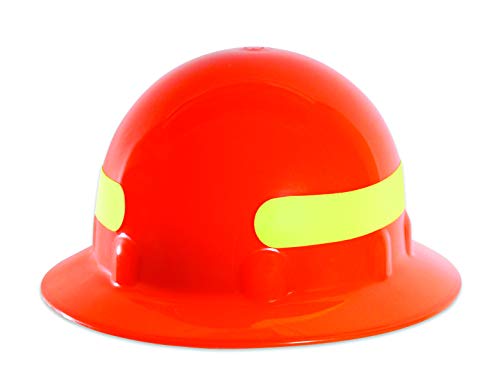 Hottest Sale Fibre-Metal Hard Hat by Honeywell SuperEight Thermoplastic Full Brim Hard Hat with 8-Point Ratchet Suspension, Hi-Viz Strong Orange with Yellow Reflective Tape (E1RW46A009)