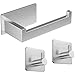 Price comparison product image Qeekzeel Toilet Roll Holder, Self Adhesive Hooks Brushed Stainless Steel Stick on Wall Mount Toilet Paper Holder for Bathroom Kitchen