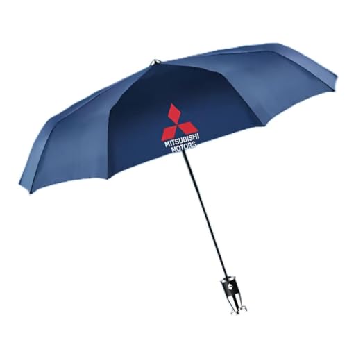 DDHHBH Pliant Parapluie avec Auto Emblème Insigne Logo pour Mitsubishi ASX,Résistant à la Pluie et au Vent Portable Parapluies Accessoires Voyage Voiture pour Hommes Femmes,C