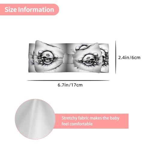 skulls Picture Baby Bow Headband Stretchy and Soft for Newborns, Infants, Toddlers, and Kids Girls3