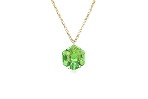 Collier tourmaline verte 14 carats, bijou élégant d'octobre