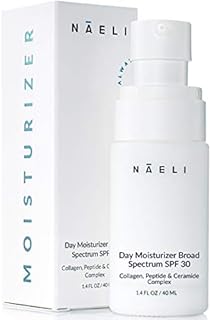 NAELI Face Moisturizer with SPF 30, Anti Aging Collagen & Peptide Cream, Reduces Wrinkles - Lightweight Skin Hydration with Hyaluronic Acid, Paraben Free & Non-Comedogenic Sunscreen, 1.4 oz