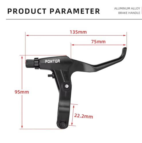 FOMTOR Bike Brake Levers Universal Aluminum Alloy Bicycle Brake Lever 2.5 Finger and 4 Fingers Length for Mountain Bike, Kids Bike, Folding Bike, MTB BMX (2.2cm)
