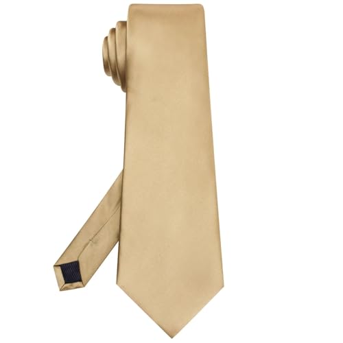 Image of Hi-Tie Men's Extra Long Solid Satin Tie Set 63 Inch /70 Inch Formal Necktie