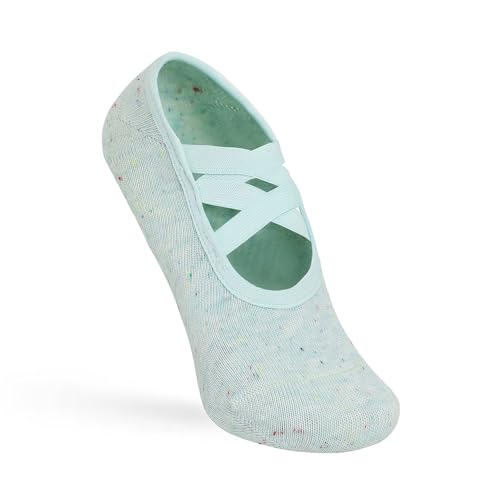 Image of Mint & Oak Pilates Socks with Grips for Women, Ankle Length Non-Slip Yoga Socks, Cotton Ideal For Yoga, Pilates, Gym, Workout, Cute Women's Gift