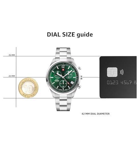 Image of Swiss Military by Chrono Analogue Green Dial Men's Watch-SM34097.04