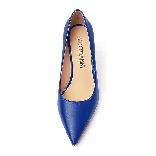 JUSTDANNI Womens Pointed Toe Stylish Slip On Dating Matte Dress Stiletto High Heel Pumps Shoes 2.5 Inch3