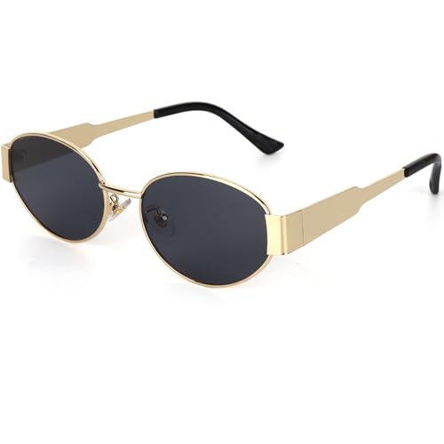 AkoaDa Retro Oval Sunglasses Trendy Sunglasses for Women Men Classic Sunshade Sunglasses Womens