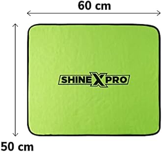 ShineXPro Microfiber Car Cleaning Cloth & Wash Mitt Kit - Includes SuckerXtreme 600GSM (60x50 CM) Microfiber Cloth for Car & Dual Sided Chenille Microfiber Wash Mitt