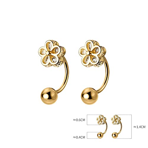 Ohrringe mit kubischer Zirkonia-Blume, spiralförmig, für Damen, modisch und elegant, Ohrpiercing-Schmuck, High-End-Ohrringe Household faucets