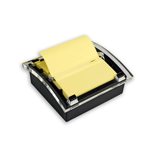 Post-it Dispensador de notas emergentes, 3 x 3 pulgadas, base negra, parte superior transparente, paquete de 6