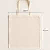 10 Pack Premium Natural Cotton Bags with Long Handle; Reusable Tote Bags; Ideal for Shopping; Can be Screen Printed, Designed and Customized; Machine Washable (Pack of 10- Size: 38 cm x 42 cm) #3