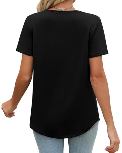 WIHOLL Womens Summer Tunic Tops Button Down Shirts Short Sleeve T-shirts Beach Vacation Clothes Spring S-3XL - Image 6