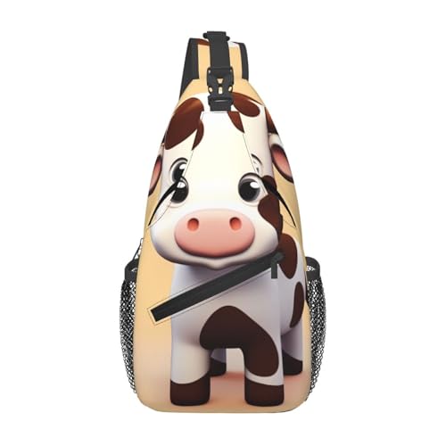 Cute Cow Cross Chest Bag para Hombre y Mujer miniatura 1