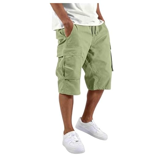 Pantacourt Homme Été, Lot Poche Coton Habillé Jean Grande Taille Short Militaire, Chino Beige Pas Cher Ceinture Vêtements Bermuda Bernuda Bermuda Homme Jean, Sport Cargo Pantacourt Cargo, XXL