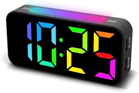 Topski Loud Alarm Clocks for Bedrooms Heavy Sleepers, Plug-in Dig...