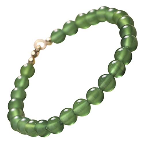 Bracelet de perles vertes en agate véritable, collier chic d'exception