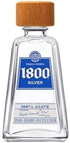 1800 Silver Tequila Miniature 38% ABV 5cl | 100% Blue Agave Premium Tequila | Crisp Citrus Pepper & Sweet Agave Notes | Mini Tequila Bottle for Sampling & Gifts