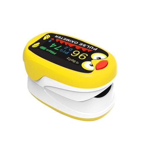 Children Fingertip Pulse Oximeter, Oxygen Monitor for Kids Baby and Blood Oxygen Saturation Heart Rate Monitor with Automatic Shut-Down, SPO2 Pulse Oximeter, Rechargeable via USB (Yellow) - Image 4