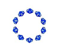 Deolven Würfel D10, 10 Pcs Transparent Blau Polyhedral Dice, 10 Seitige Klar Würfel für DND MTG RPG Dungeons und Dragons Party