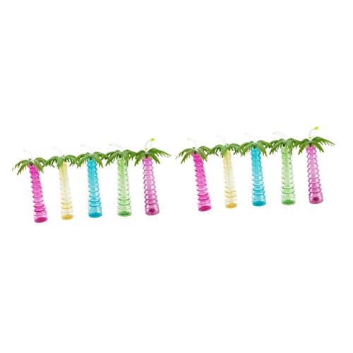 GANAZONO 10 Pcs Tropical Coco Shaped Straw Cup funny tumbler with straw iced tea cup palm tree yard cups juicing bottles hawaii water cup plastic juice cup travel margarita re-usable