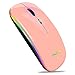 Produktbild Kabellose Bluetooth Maus,schlanke Maus 2.4G tragbare optische USB-Funkmäuse, wiederaufladbare LED-Dual-Mode-Maus (Bluetooth 5.0 und 2.4G drahtlos) für Laptop, PC,iOS, Android, Windows Champagne)