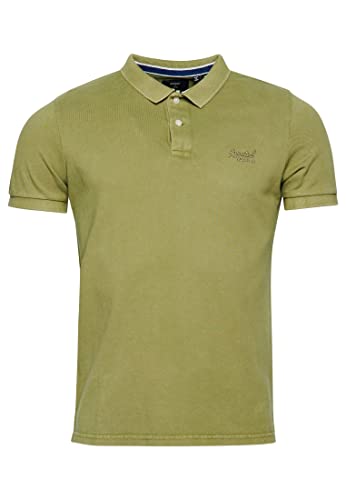 Superdry Herren Vintage Destroy Polohemd aus Bio-Baumwolle Olivgrün Kaki...