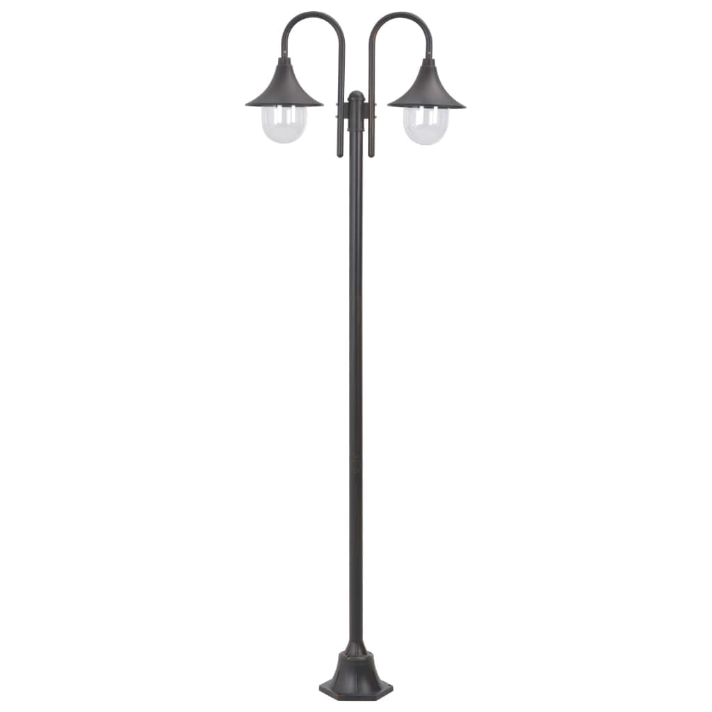 vidaXL Farolas de Jardín con 2 Luces Aluminio Bronce 220 cm Iluminación Patio