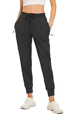 AMAZON - BATHRINS Women’s Lightweight Sweatpants Comfy Workout Joggers Lounge Pants with Zipper Pockets