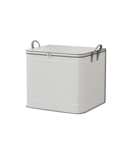 Bolsa de almacenamiento con cremallera gris de 3 piezas y gran capacidad para ropa de hogar 2