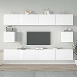 JUDYY Set de Muebles para TV 6 Piezas Madera contrachapada Blanco, Mueble TV, Mueble Salon, Mueble TV Salon, Mueble Television, Dormitorio Juvenil Completo 3114366
