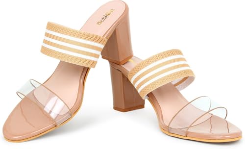 Image of Action Women's Black Suede Platform Sandals| Stiletto Heel| Clear Strap with Striped Band| Ankle Strap Design Black