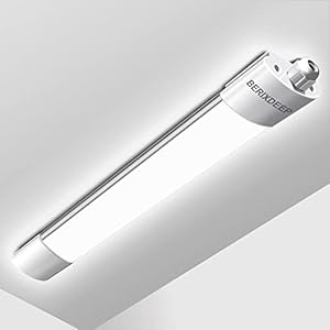Barre lumineuse LED 4 m, 120 cm, lumière du jour 6500 K, 36 W, 4300 lm, tube fluorescent LED IP66 étanche, éclairage de garage pour bureau, atelier, salle de bain (120 cm)